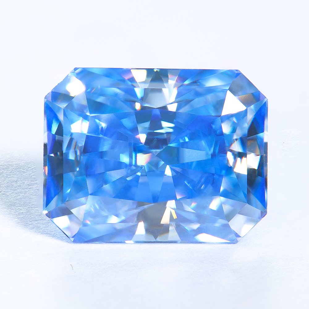 P1863999 Moissanite Klein Blue Rediant cut - Image 1