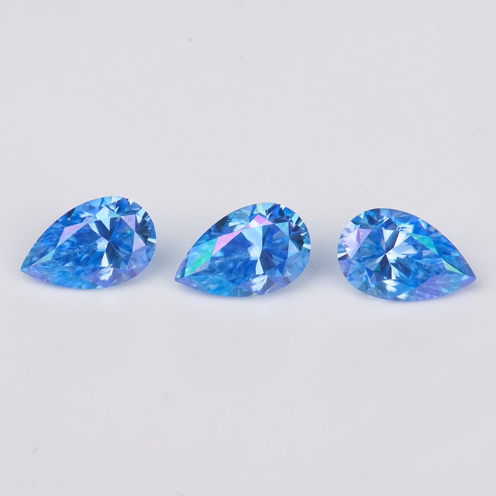 12 Moissanite Klein Blue Pear - Image 1