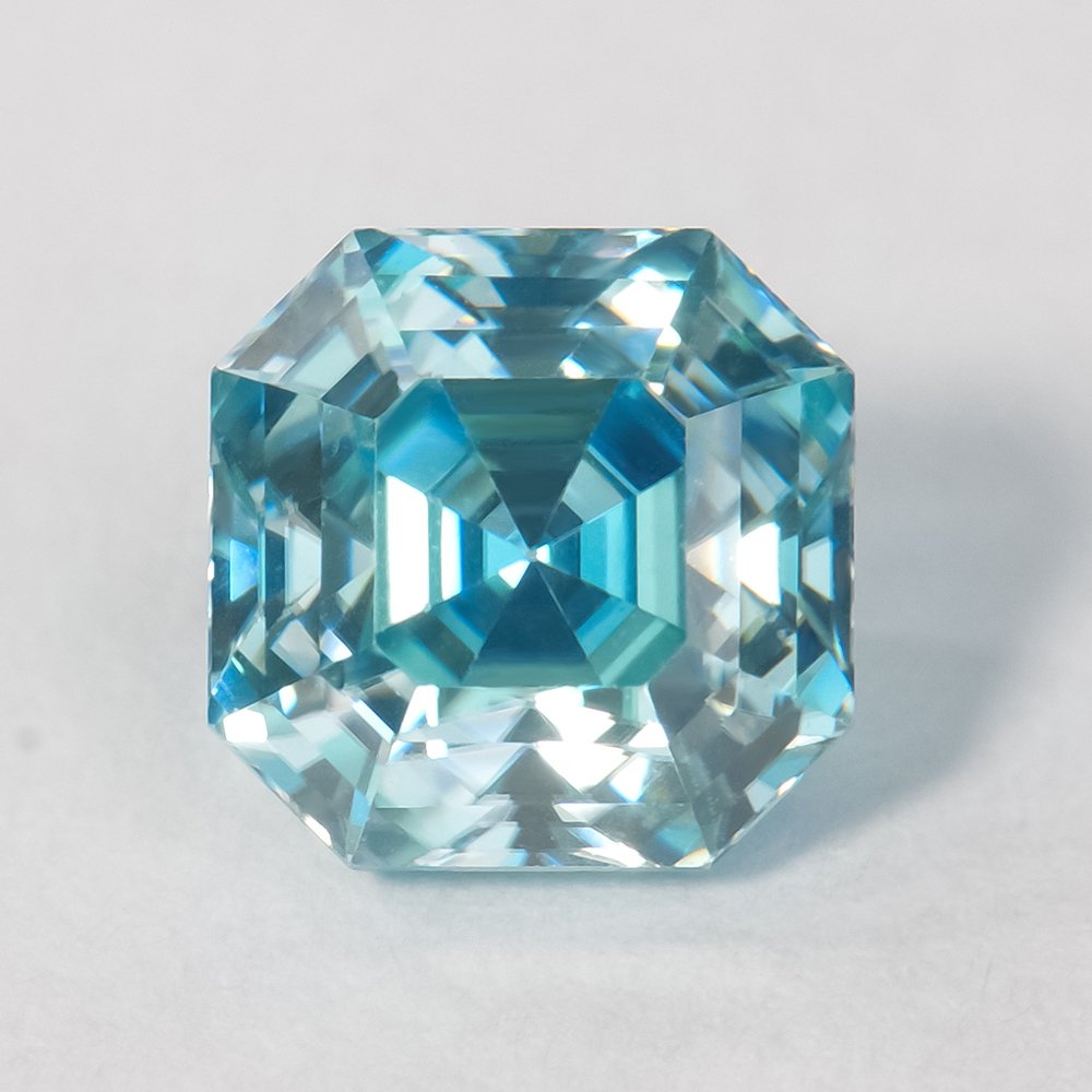 P1353880 拷贝 Moissanite Sea Blue Asscher - Image 1