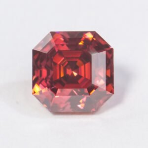 Moissanite Pigeon blood Asscher