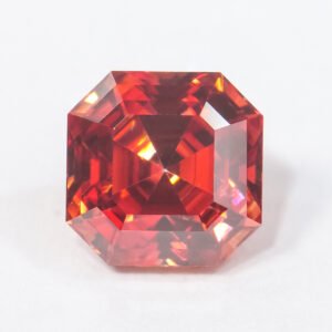 Moissanite Garnet Asscher