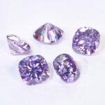 Moissanite Light Purple Cushion - Image 5