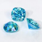 Moissanite Sea Blue Cushion - Image 3