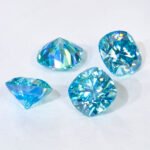 Moissanite Sea Blue Cushion - Image 5