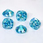 Moissanite Sea Blue Cushion - Image 4