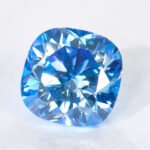 Moissanite Klein Blue Cushion
