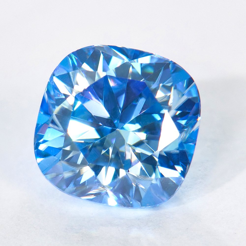 P1752073 拷贝 Moissanite Klein Blue Cushion - Image 1