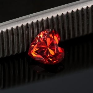 Moissanite Garnet Heart cut