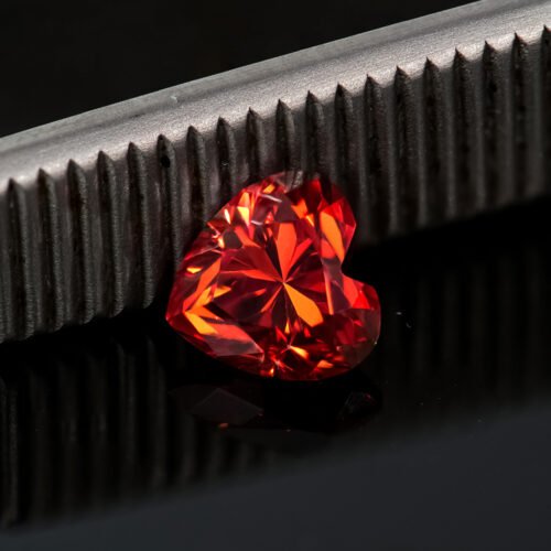 Moissanite Garnet Heart cut