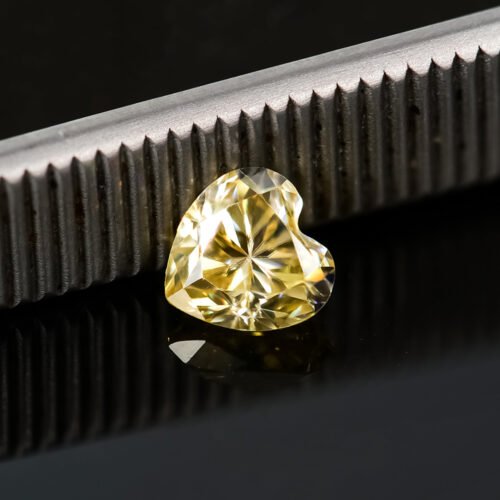 Moissanite Lemon Yellow Heart cut