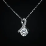 Luxury Fishtail Moissanite Pendant Necklace 925 Silver - Classic Design - Image 2