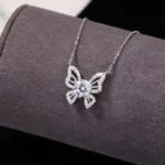 Luxury Butterfly Moissanite Pendant Necklace 925 Silver - Classic - Image 3
