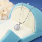 Luxury Square Solitaire Moissanite Pendant Necklace 925 Silver - Image 6
