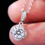 Luxury Vintage Bloom Moissanite Pendant Necklace 925 Silver - Image 4