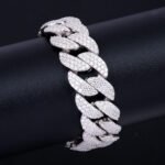 18mm 3-Row Arc Style Moissanite Iced out Cuban bracelet necklace - Image 3