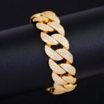 18mm 3-Row Arc Style Moissanite Iced out Cuban bracelet necklace - Image 2