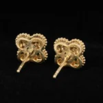 Four Leaf Clover Moissanite Stud Earrings – Pave 925 Silver - Image 3