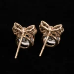 Bow Moissanite Stud Earrings in 925 Sterling Silver - Image 8