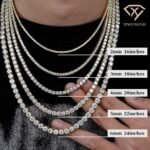 2mm-6mm Moissanite Diamond Tennis Bracelet Necklace - Image 2