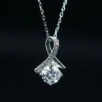 Luxury Fishtail Moissanite Pendant Necklace 925 Silver - Classic Design