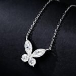 Luxury Versatile Butterfly Moissanite Pendant Necklace 925 Silver