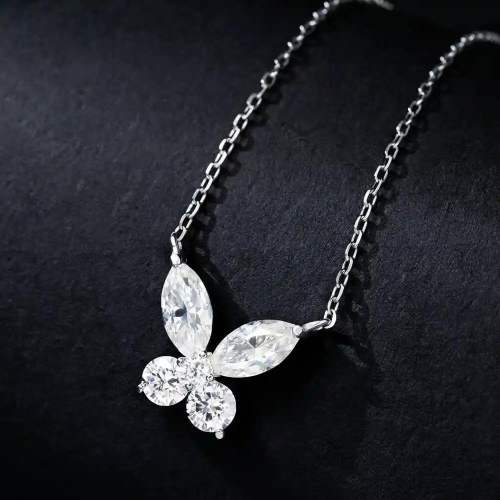 4e97d164-6262-4819-8188-66d33e408a6b (1) Luxury Versatile Butterfly Moissanite Pendant Necklace 925 Silver - Image 1