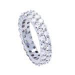 Iced Out Double Row Eternity Tennis Ring Moissanite - Image 4