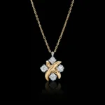 Luxury Crossed X Moissanite Pendant Necklace 925 Silver