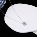 Luxury Full Pave Clover Moissanite Pendant Necklace 925 Silver - Image 4