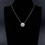 Luxury Celestial Star Coin Moissanite Pendant Necklace 925 Silver