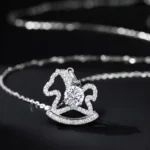 Luxury Carousel Horse Moissanite Pendant Necklace 925 Silver - Image 3
