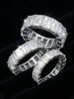 Emerald Cut Moissanite Eternity Ring in 925 Silver - Image 2