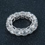 Shared Prong Moissanite Eternity Band Stackable Ring - Image 3