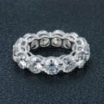 Shared Prong Moissanite Eternity Band Stackable Ring - Image 4