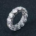 Shared Prong Moissanite Eternity Band Stackable Ring - Image 5