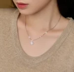 Luxury Eight Point Star Moissanite Necklace 925 Silver - Classic Design - Image 4