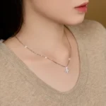 Luxury Eight Point Star Moissanite Necklace 925 Silver - Classic Design - Image 5