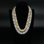 15mm Iced Out Mariner Link Bracelet And Necklace