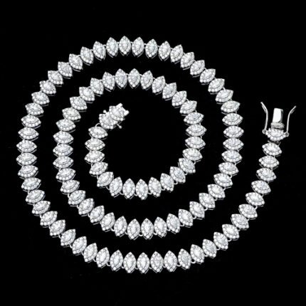 Ice Out Marquise Cut Cluster Chain Necklace