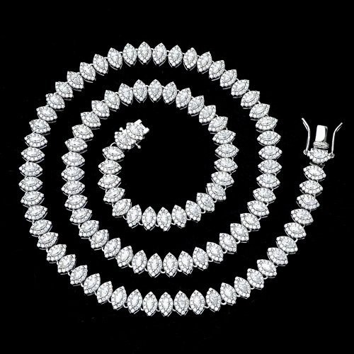 Ice Out Marquise Cut Cluster Chain Necklace