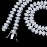 Ice Out Marquise Cut Cluster Chain Necklace - Image 3