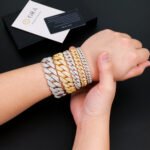 8mm, 10mm, 12mm Arc Style Moissanite Cuban Chain Bracelet Necklace - Image 3