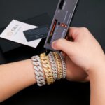8mm, 10mm, 12mm Arc Style Moissanite Cuban Chain Bracelet Necklace - Image 4