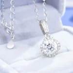 Luxury Vintage Bloom Moissanite Pendant Necklace 925 Silver - Image 6