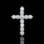 Luxury Sweet Cool Moissanite Cross Pendant Necklace 925 Silver - Image 2