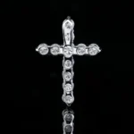 Luxury Sweet Cool Moissanite Cross Pendant Necklace 925 Silver - Image 3