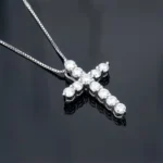 Luxury Sweet Cool Moissanite Cross Pendant Necklace 925 Silver - Image 4