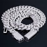 18mm 3-Row Arc Style Moissanite Iced out Cuban bracelet necklace - Image 5