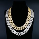 18mm 3-Row Arc Style Moissanite Iced out Cuban bracelet necklace