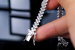 Double Row Chevron V-Shape Tennis Bracelet in 925 Sterling Silver - Image 3